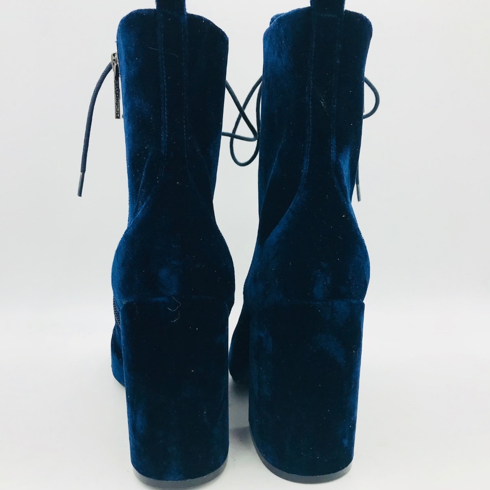 KENDALL + KYLIE Blue Crushed Velvet Bridget Boots - Picture 4 of 7